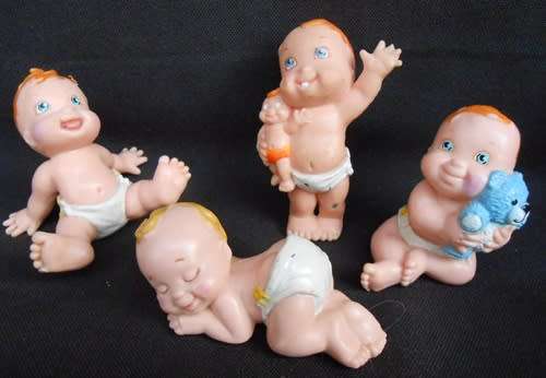 collectable Vintage Galoob Magic Diaper Baby PVC Figures  from 1990 s Set B