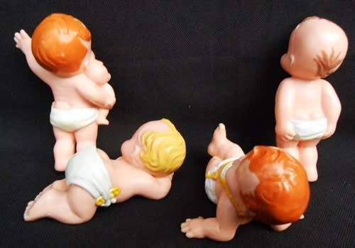 collectable Vintage Galoob Magic Diaper Baby PVC Figures  from 1990 Set C