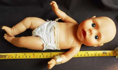vintage anatomically correct newborn baby  boy doll 33cm