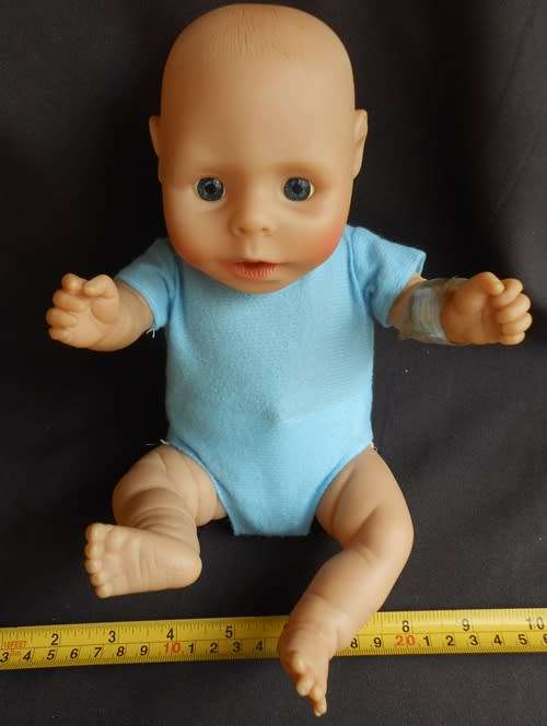 vintage anatomically correct newborn baby  boy doll 33cm