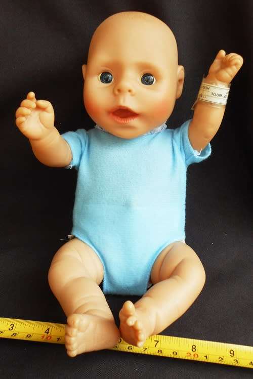 vintage anatomically correct newborn baby  boy doll 33cm