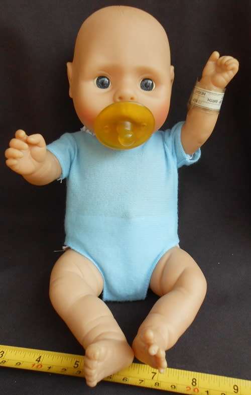 vintage anatomically correct newborn baby  boy doll 33cm