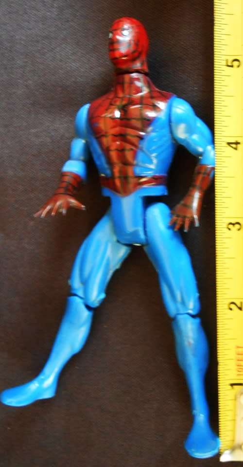 collectable Spiderman figure blue