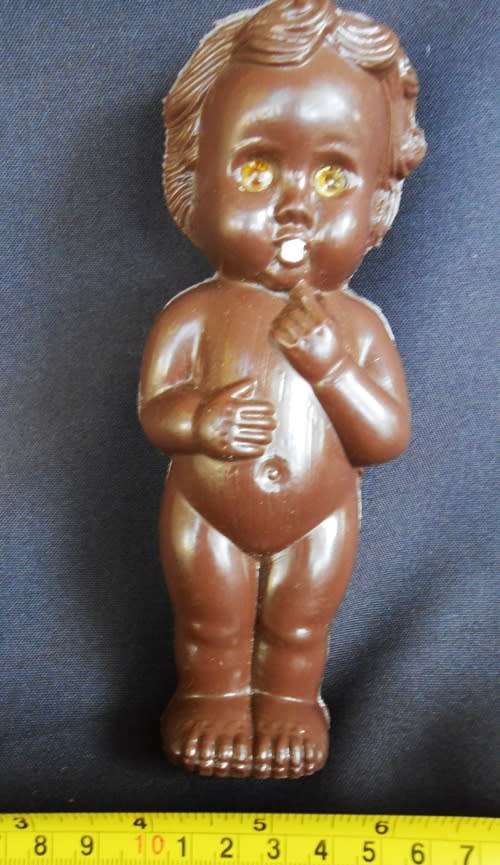 Collectable vintage Rare Black  Hard plastic molded Carnival doll.