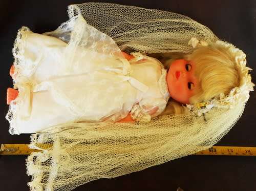 collectable Vintage Bride doll from 1970 s in original clothes 14 inch