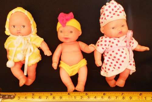 Collectable  Baby Doll Set of 3, 5`  Mini Baby Dolls Looks like Berenguer dolls