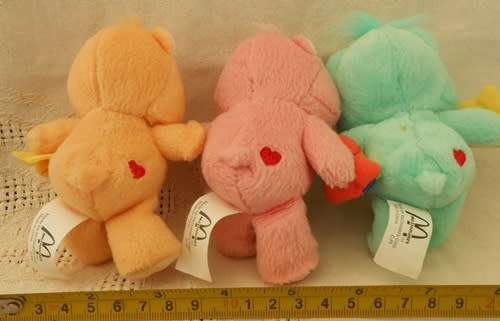 Care Bears 3 Small Soft Collectable Toys McDonalds 2004