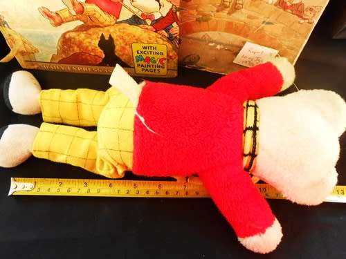 vintage collectable Teddy bear, Rupert the Bear with two Rupert story books