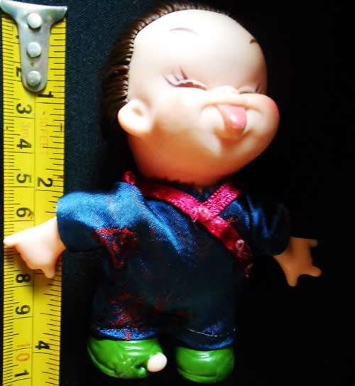 Vintage small Sassy emotion Moody Cutie Doll 1960s  pulling face poking tongue