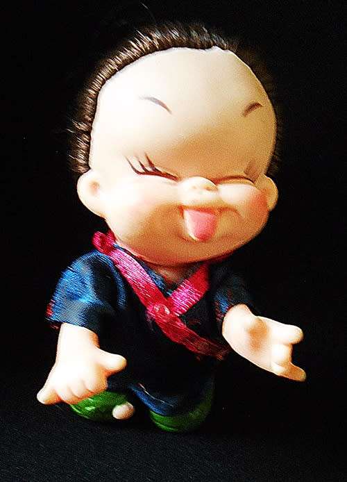 Vintage small Sassy emotion Moody Cutie Doll 1960s  pulling face poking tongue