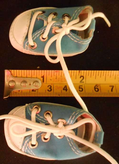 Shoes for small dolls one pair of blue Sneakers (takkies)