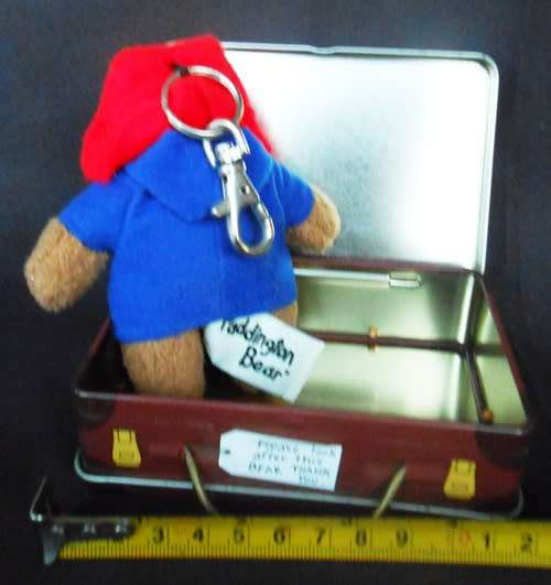 Collectable mini Paddington Teddy bear in a tin suitcase