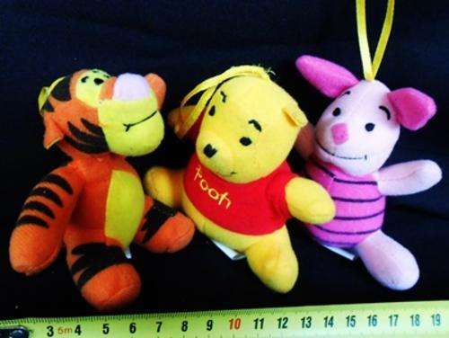 Set of Three Small Disney Winnie-the-Pooh soft toys for mobile