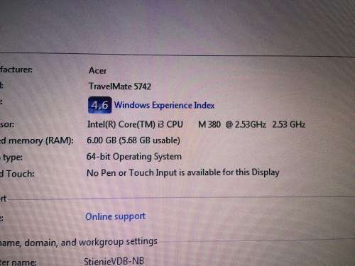 Original Acer Travelmate 5742 6GB RAM