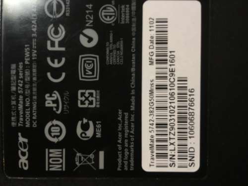 Original Acer Travelmate 5742 6GB RAM