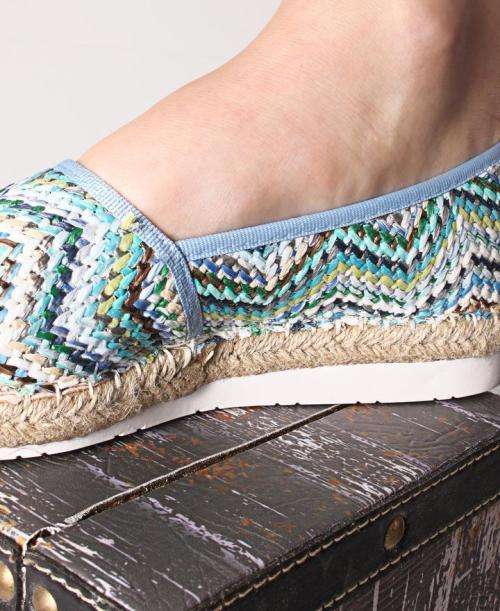 Printed Espadrille Pumps - Blue