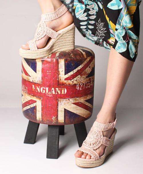 Espadrille Wedge Sandals - Pink