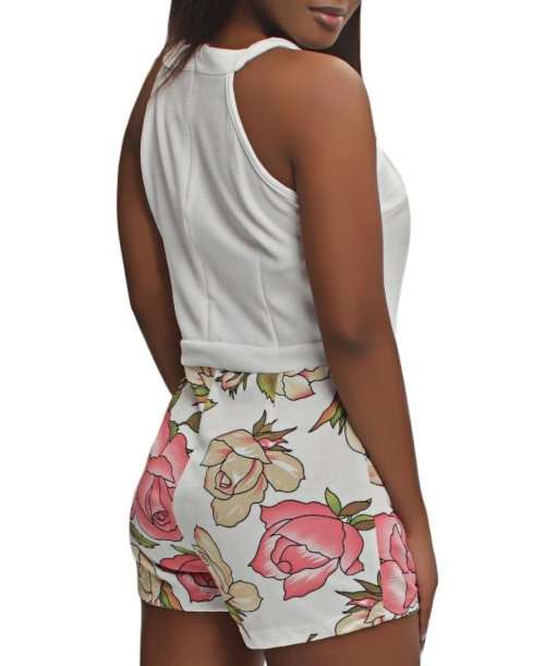 Floral Jumpsuits White)