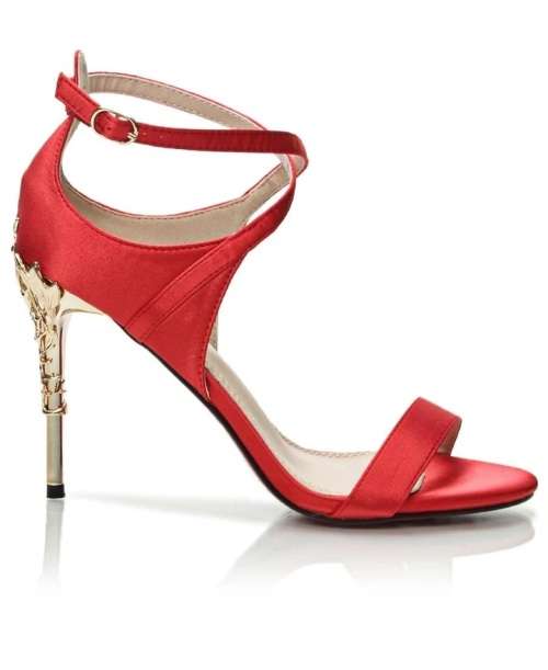 Tiffany Stiletto Ankle Strap High Heel Red