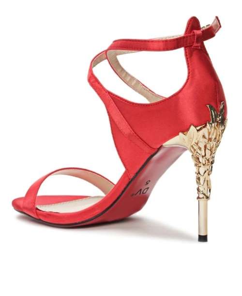 Tiffany Stiletto Ankle Strap High Heel Red