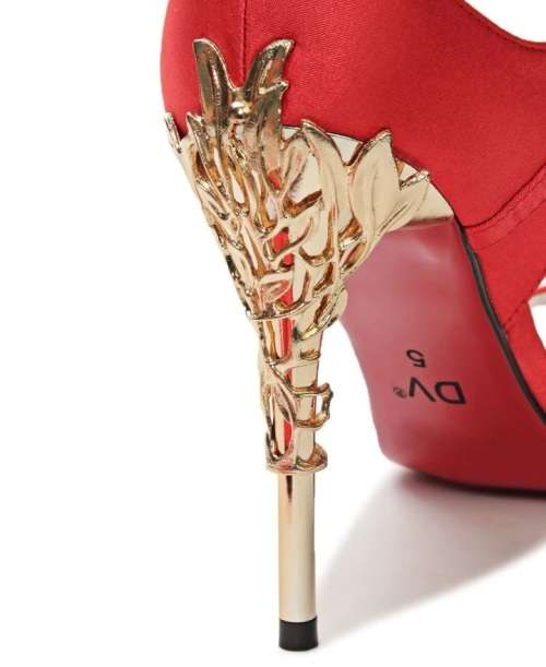 Tiffany Stiletto Ankle Strap High Heel Red