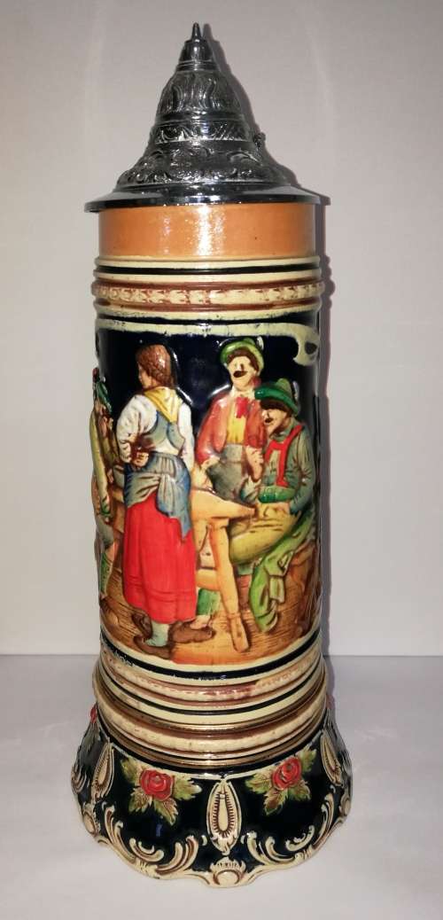 German Beer Stein lidded beer tankard