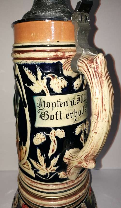 German Beer Stein lidded beer tankard