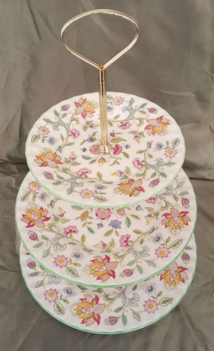 Minton  Haddon Hall Three Tier Cake Stand