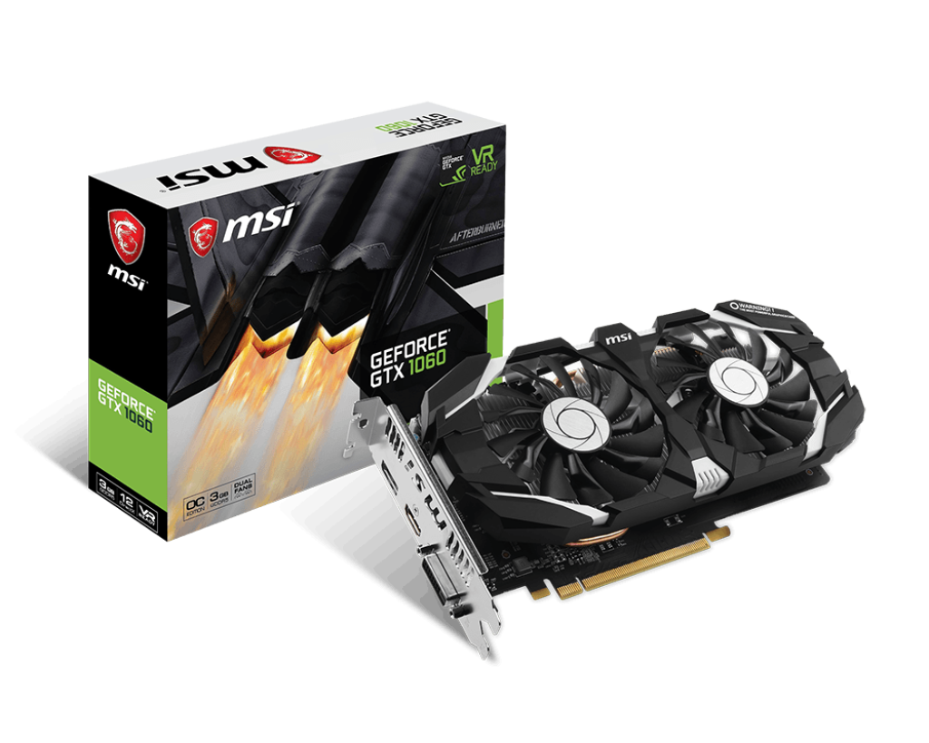 MSI Nvidia GeForce GTX 1060 3GT OCV2 3GB GDDR5 Graphics Card GTX 1060 3GT OCV2