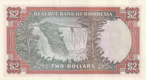 Rhodesia $2 Banknote dated 1977 in Pristine Uncirculated Condition