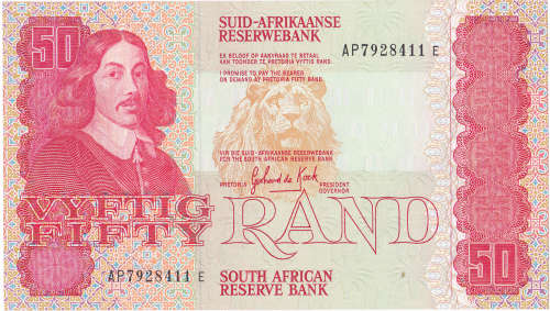 GPC de Kock 3rd issue R50 Uncirculated. Prefix AP. A/E