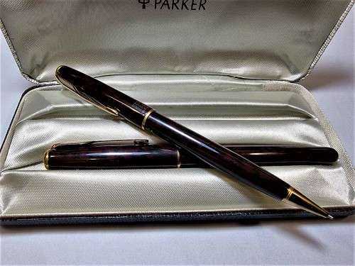 Vintage Pen Sale. #1. Parker Sonnet Fountain Pen and Pencil Set. In original hard shell case.