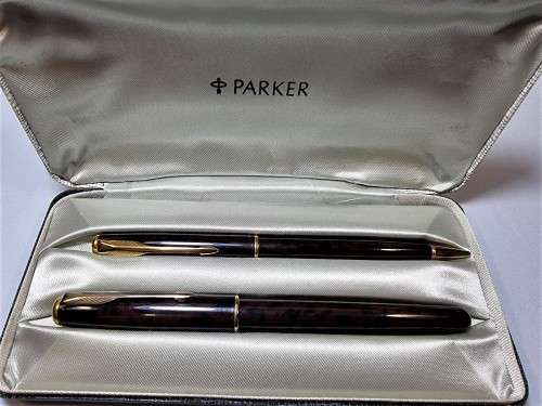 Vintage Pen Sale. #1. Parker Sonnet Fountain Pen and Pencil Set. In original hard shell case.