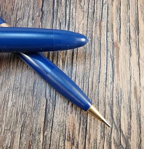 Vintage Pen Sale #8. Sheaffer Touchdown Fountain Pen and Pencil Set. Blue