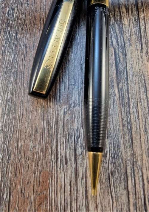Vintage Pen Sale #9. Sheaffer Touchdown Fountain Pen and Pencil Set. Black