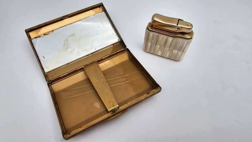 Vintage Colibri Lighter and Cigarette Case