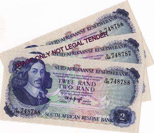 TW DE JONGH 3RD ISSUE 3 X R2 SEQ NO UNC.BID PER NOTE