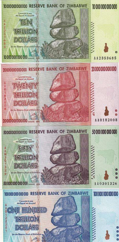 Zimbabwe 2008 Trillion dollar notes. PLUS FREE bearer cheque!!!