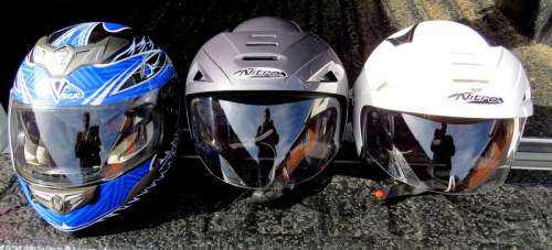BARGAIN!! 2 X Nitro X 512-V and 1 x Venga V-Tune Motorbike Helmets all for one bid, Read!!
