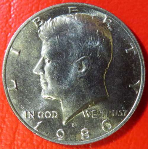 USA 1980-P Half Dollar Coin John F Kennedy
