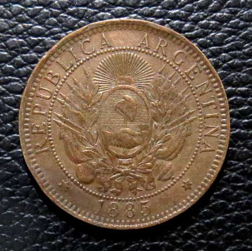 Argentina - 2 Dos Centavos Bronze Coin - 1885