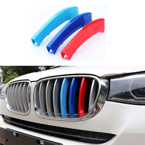 BMW X3 & X4 Motorsport 3 Colour Plastic Cover Stripes for front grille, 2011 to 2015, R250 per set