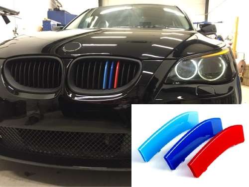 BMW E60 5 Series Motorsport 3 Colour Plastic Cover Front Grille Stripes, 2003 to 2010, R200 per set