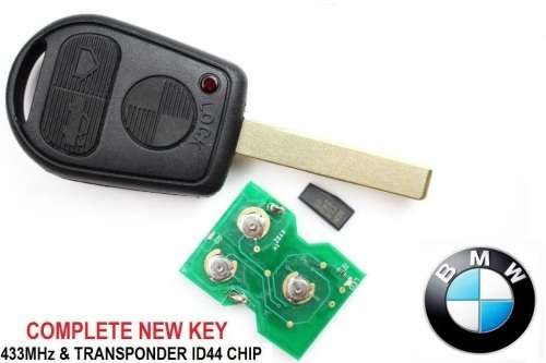 BMW E36 3 Button Remote Key with ID44 (PCF7935) Chip for E34 E38 etc., 433Mhz, HU92, Brand New, R450