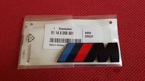 High OEM quality BMW MSport BLACK Boot Lid 3D Badge Decal Logo Sticker, 75 x 20mm, R130 each