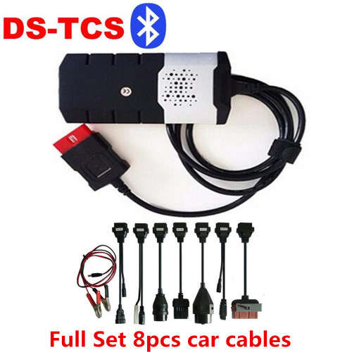 Delphi DS150E Bluetooth Diagnostic Unit + 2016 Software for Cars & Trucks + 8 Piece Car Cable set