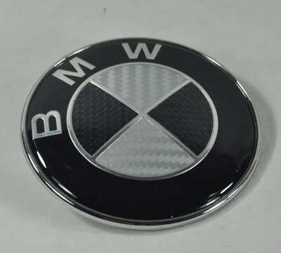 BMW Carbon Bonnet & Boot Emblem Badge Decals, 82mm & 74mm, R120 each