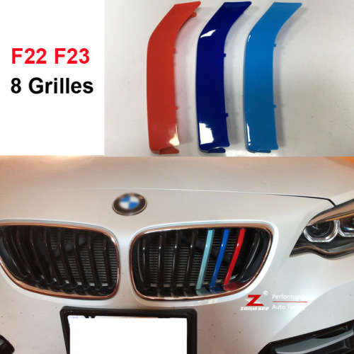 BMW F22/F23 2 Series Motorsport 3 Colour Plastic Cover Stripes front grille fins 2014 up R200 perset
