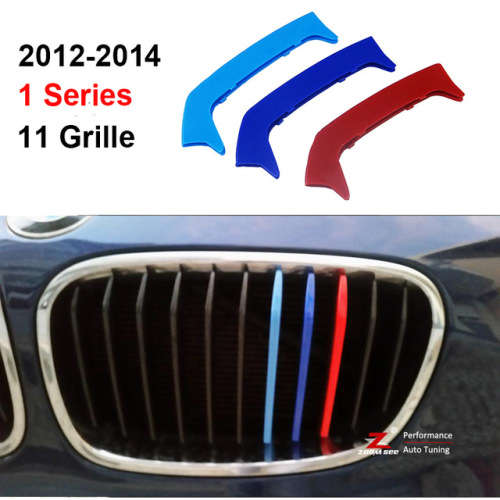BMW 1 Series F20/F21 Motorsport 3 Colour Grille Plastic Cover Stripes 2012-2014, 11 Fin Grille, R200