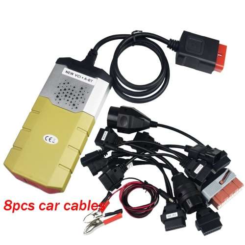 Delphi DS150E USB Gold Diagnostic Unit  v2015.3 Software for Cars /Trucks + 8 Piece Car Cable set
